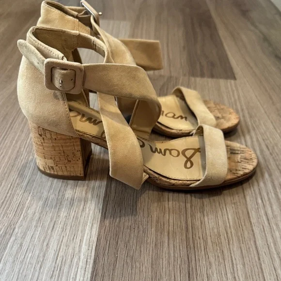 Sam Edelman Tan Crisscross Block Heels 🔥 - Picture 2 of 9